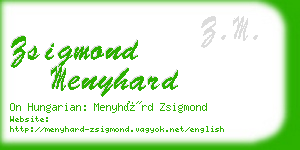 zsigmond menyhard business card